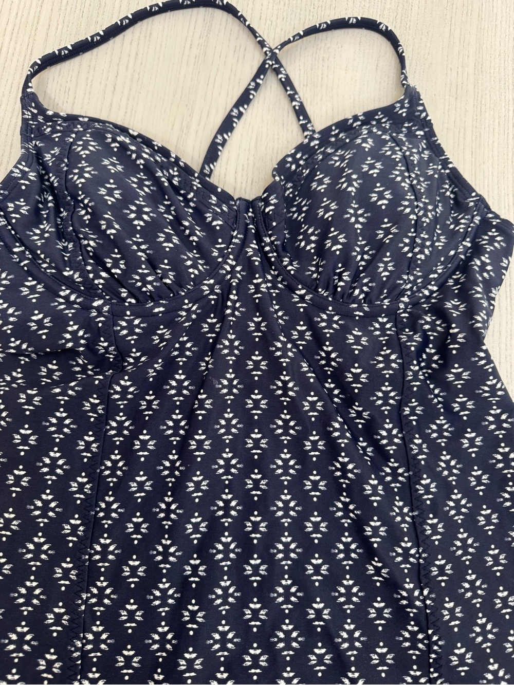AthNavy Printed Tankini Top & Navy Skort Set - Picture 2 of 5